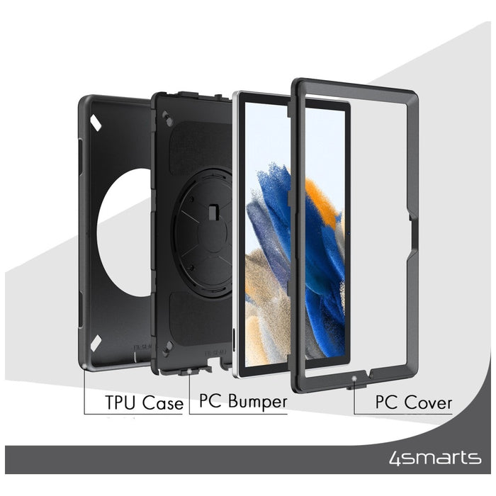 Твърд калъф 4smarts Rugged Case Grip с удържател за Samsung Galaxy Tab A9+
