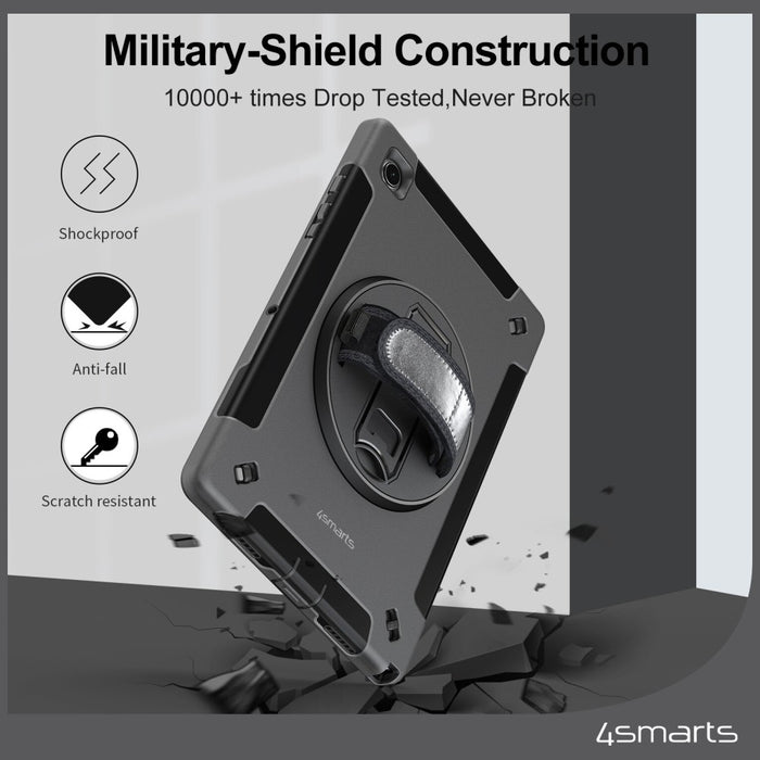 Твърд калъф 4smarts Rugged Case Grip с удържател за Samsung Galaxy Tab A9+