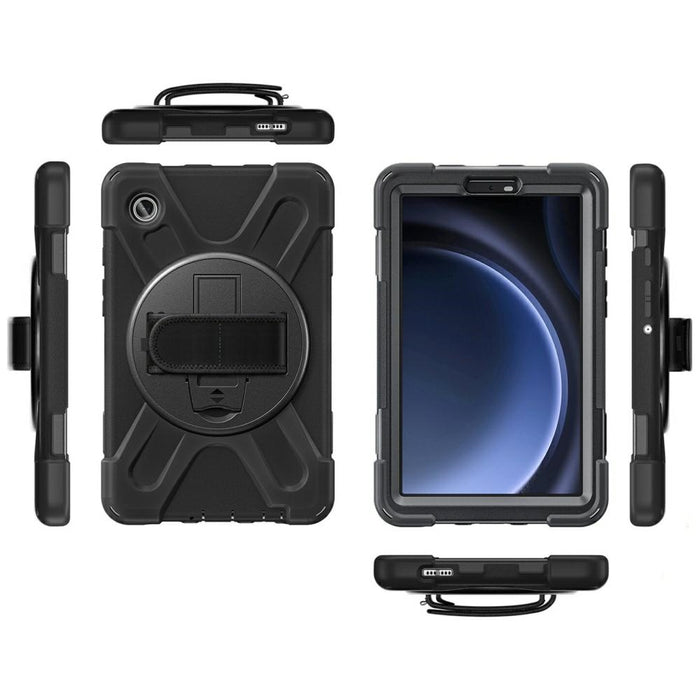 Твърд калъф 4smarts Rugged Case Grip с дръжка за Samsung Galaxy Tab A9, черен