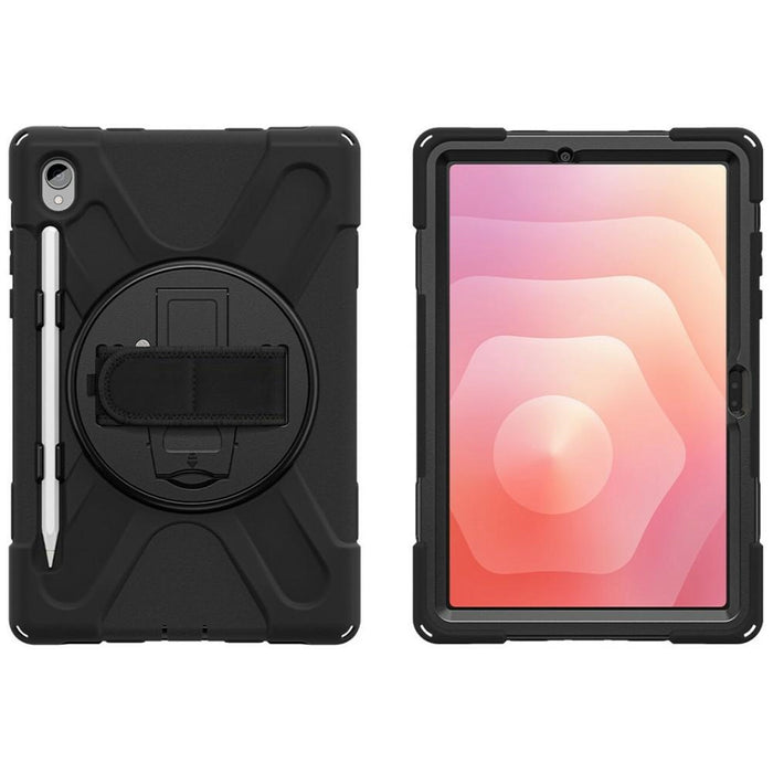 Твърд калъф 4smarts Pancerne Rugged Case Grip с държач за Samsung Galaxy Tab S11, черен