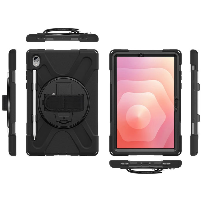 Твърд калъф 4smarts Pancerne Rugged Case Grip с държач за Samsung Galaxy Tab S11, черен