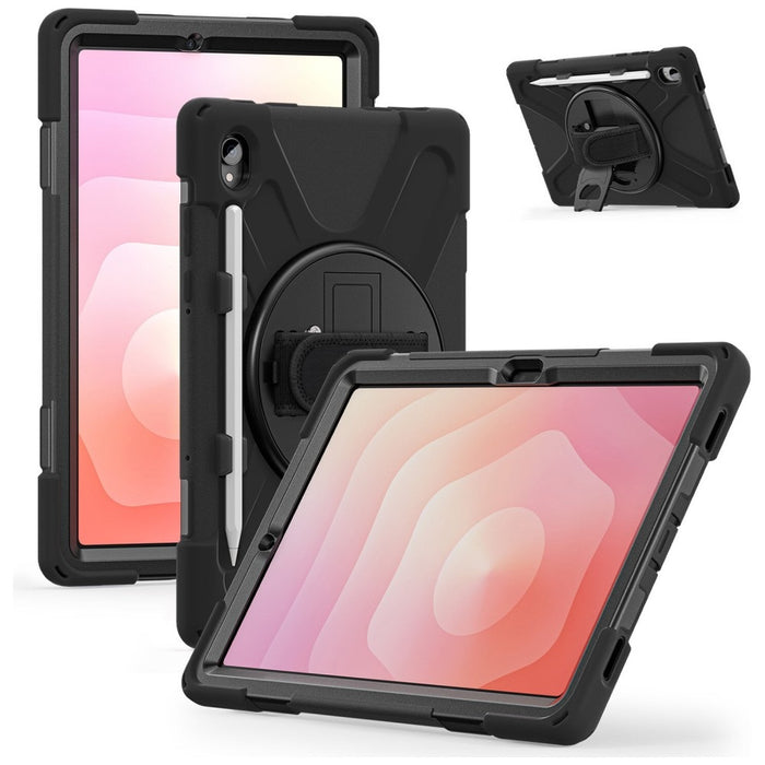 Твърд калъф 4smarts Pancerne Rugged Case Grip с държач за Samsung Galaxy Tab S11, черен