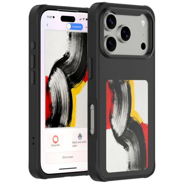 Калъф 4smarts с електронен дисплей Qi2 за iPhone 17 Pro, черен
