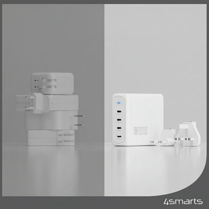 Зарядно 4smarts GaN Flex Pro Travel 4 портов, бяло