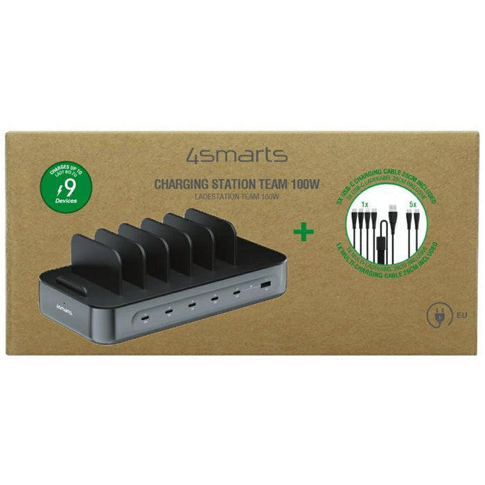 Зарядна станция 4smarts Team 4smarts 100W с набор кабели, черна