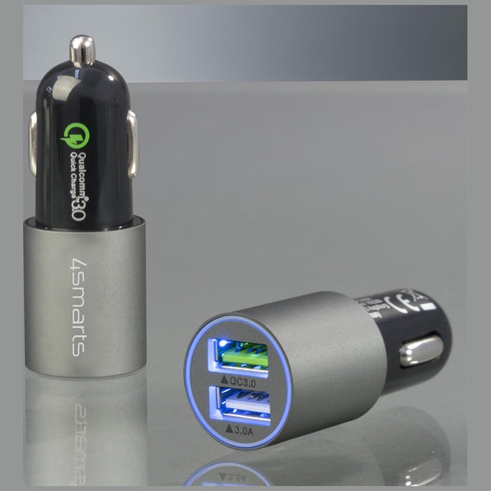 Автомобилна зарядна станция 4smarts 4smarts Charger Rapid 30W Quick Charge, матово сива