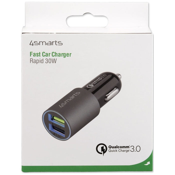Автомобилна зарядна станция 4smarts 4smarts Charger Rapid 30W Quick Charge, матово сива