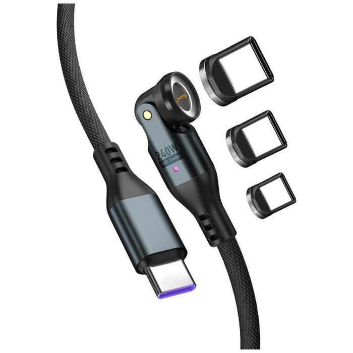 Кабел 4smarts GravityCord 540° Magnetic 1.8m, черен