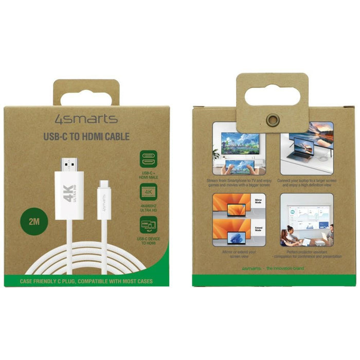 Кабел 4smarts за HDMI 2 м, бял