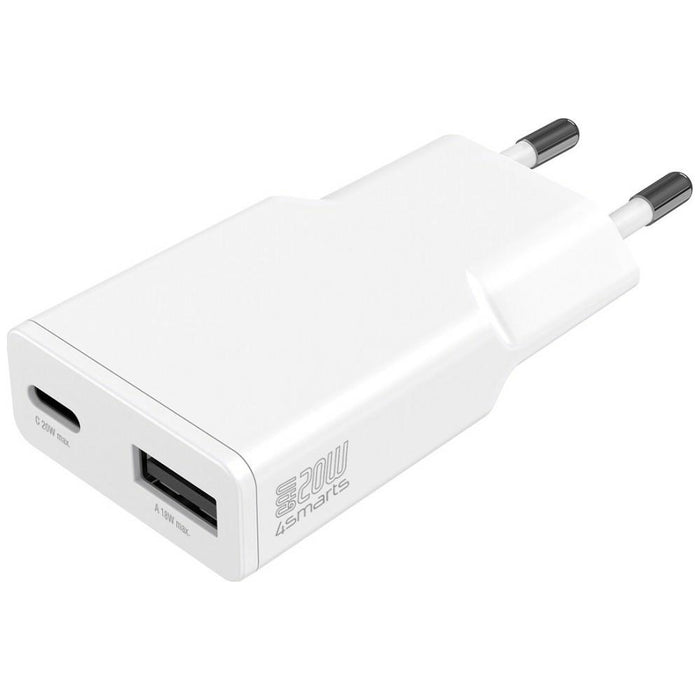Зарядно 4smarts PDPlug Duos Slim 20W GaN, бяло