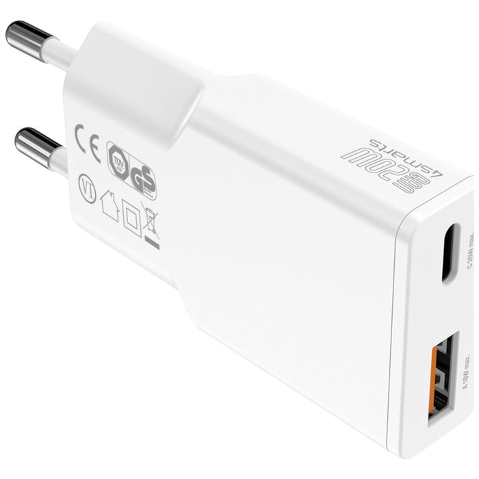 Зарядно 4smarts PDPlug Duos Slim 20W GaN, бяло