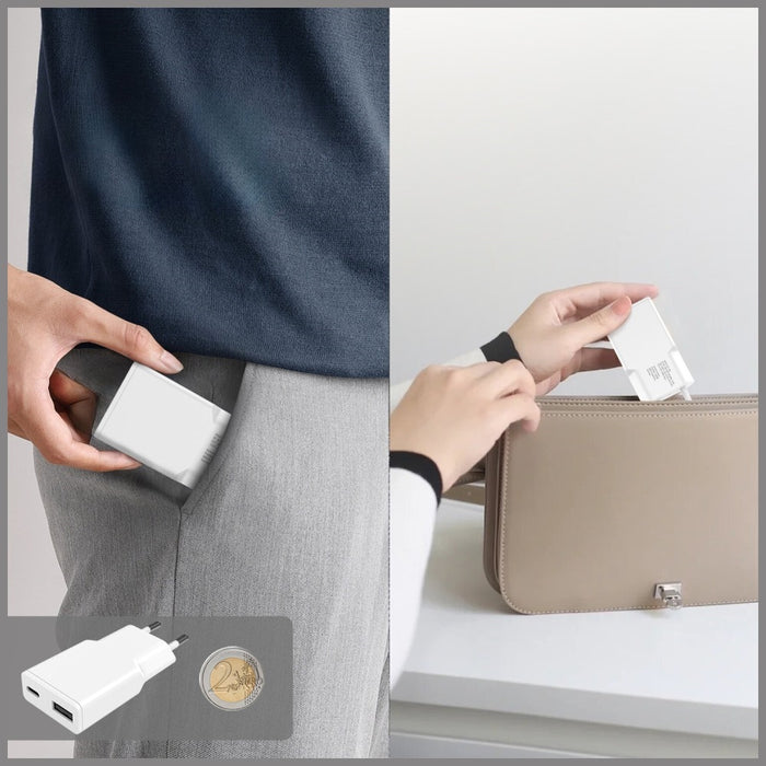 Зарядно 4smarts PDPlug Duos Slim 20W GaN, бяло