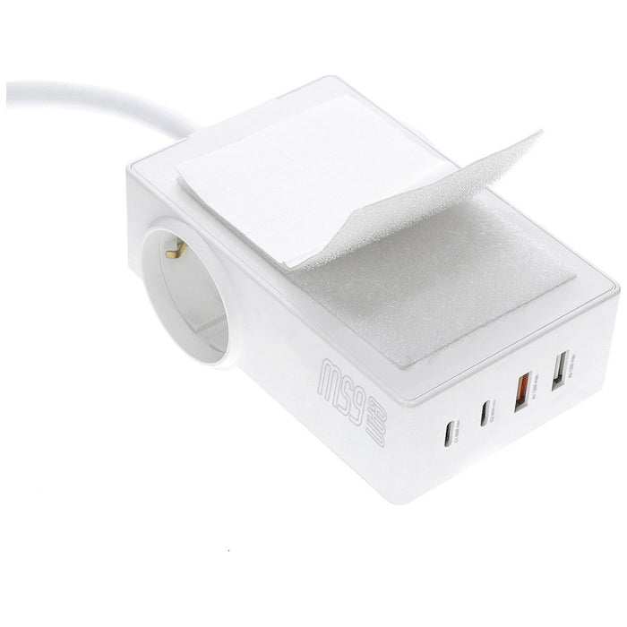 Зарядна станция 4smarts 6в1 Power Strip Desk GaN 65W, бяла