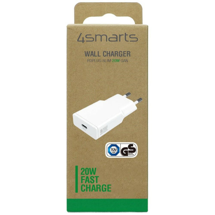 Зарядно 4smarts PDPlug Slim 20W GaN, бял