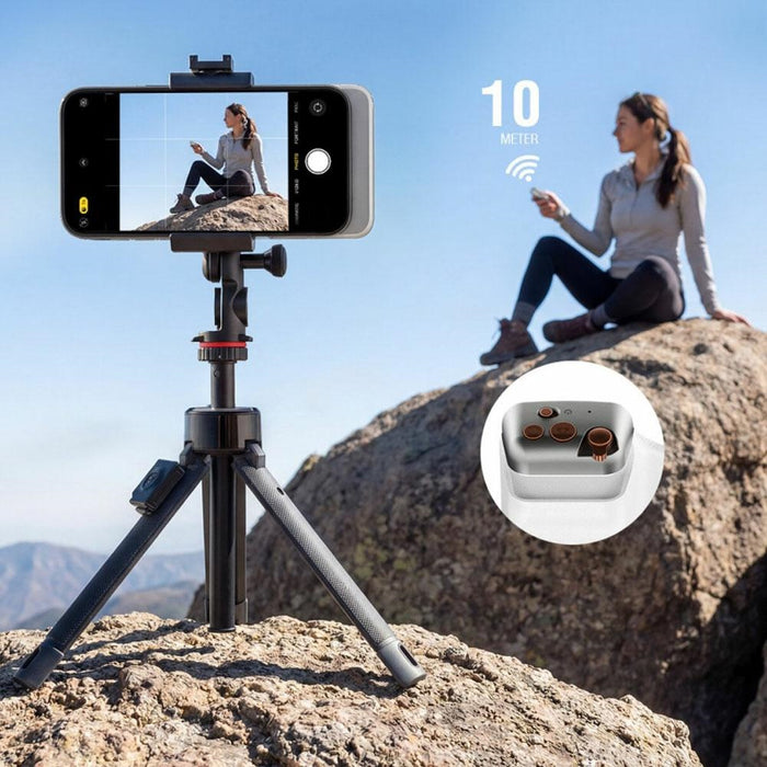 Магнитен държач 4smarts за телефон с фотографски грип, светкавица и безжично управление, бял