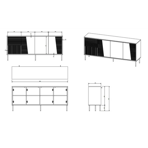 4D ABI скрин 200x45x88 черен мат