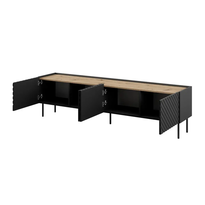 4D RTV шкаф ONDA 200x40x35-54 черен (стоящ или стенен)