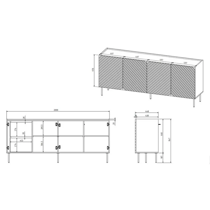4D2SZ ONDA скрин 200x45x85 черен