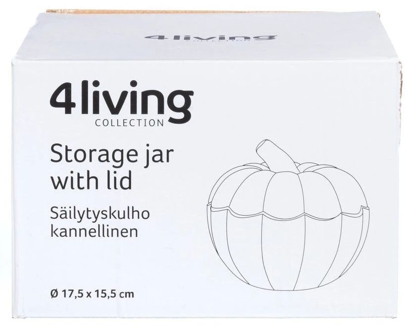 Стъклена купа за съхранение с капак 4living - Тиква, кафява