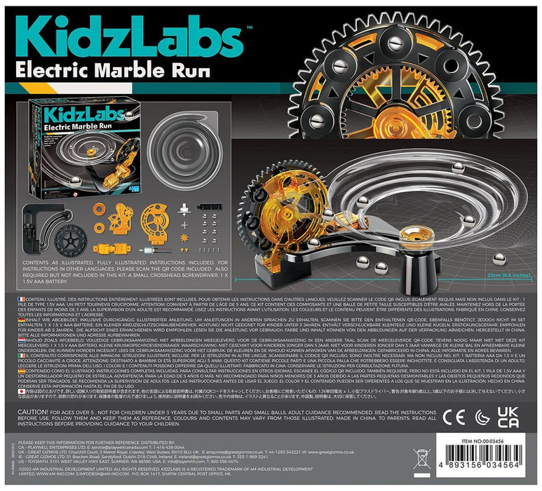 Игрален комплект 4M Kidz Labs - Електрическа писта за мраморни топчета