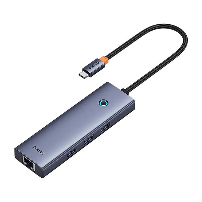 4в1 хъб Baseus UltraJoy USB - C към 3x USB 3.0 + RJ45 сив