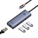 4в1 хъб Baseus UltraJoy USB - C към 3x USB 3.0 + RJ45 сив
