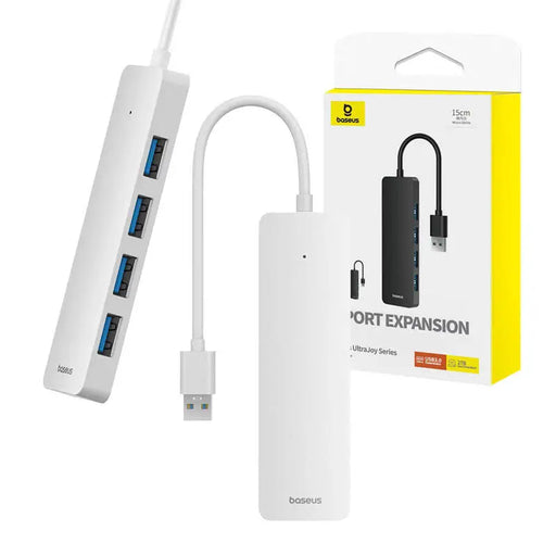 4в1 хъб Baseus UltraJoy Lite USB-A към USB 3.0 15cm бял