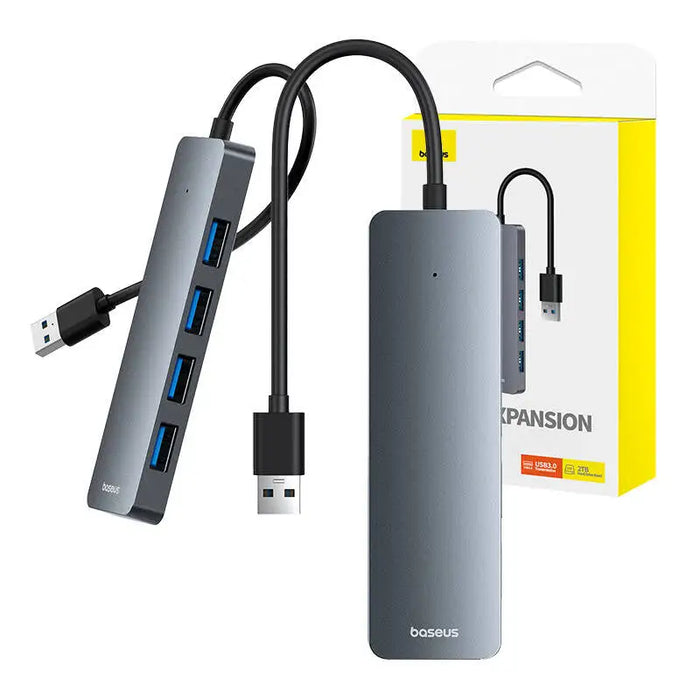 4в1 хъб Baseus UltraJoy Lite USB-A към USB 3.0 15cm сив