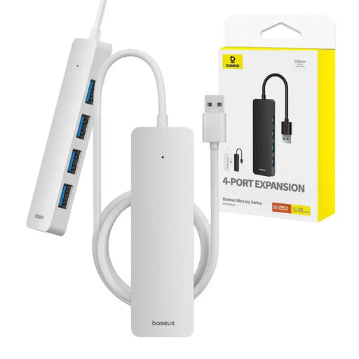 4в1 хъб Baseus UltraJoy Lite USB-A към USB 3.0 1m бял