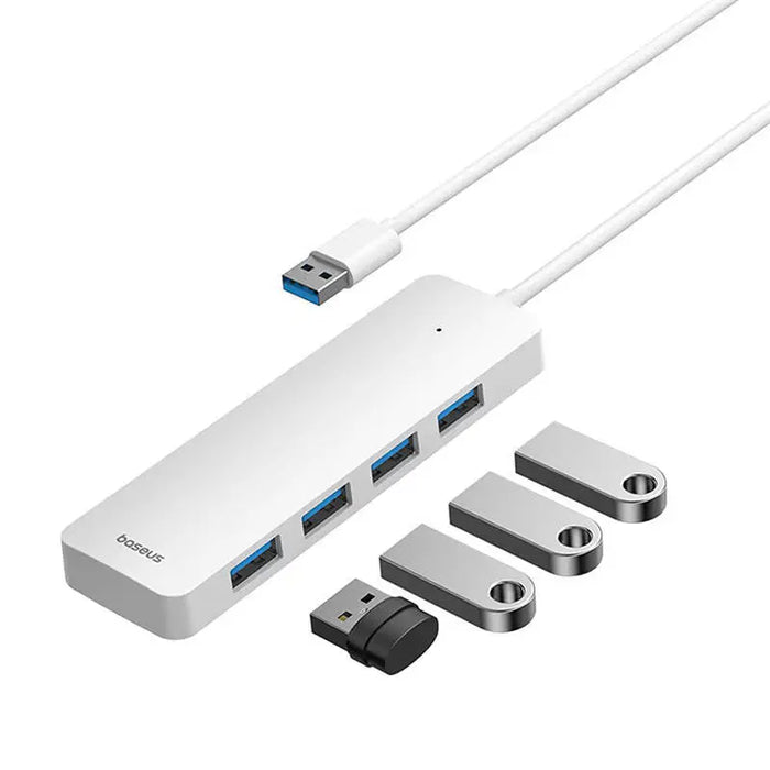 4в1 хъб Baseus UltraJoy Lite USB-A към USB 3.0 50cm бял