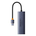 4в1 хъб Baseus UltraJoy USB-A към USB 3.0 + RJ45 сив