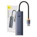 4в1 хъб Baseus UltraJoy USB-A към USB 3.0 + RJ45 сив