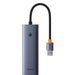 4в1 хъб Baseus UltraJoy USB-A към USB 3.0 + RJ45 сив