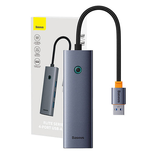 4в1 хъб Baseus UltraJoy USB-A към 4x USB 3.0 сив