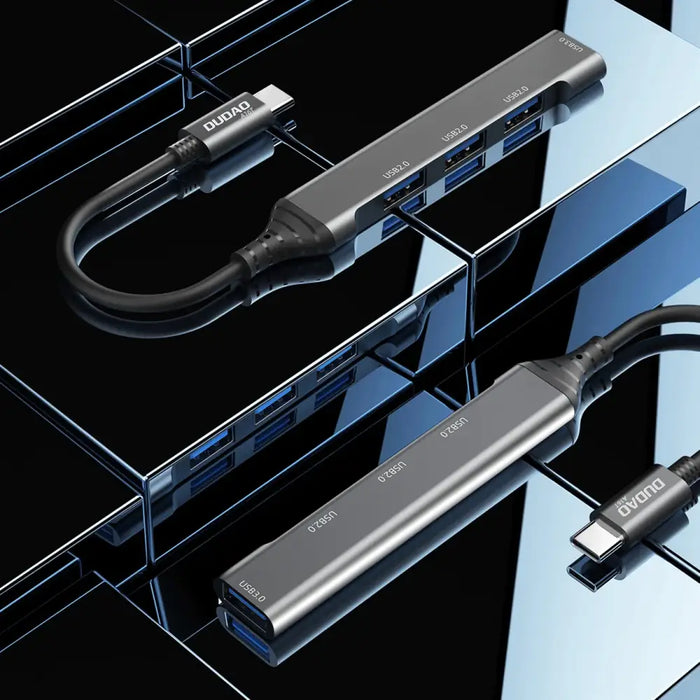 4в1 хъб Dudao USB-C към 4x USB-A (3 x USB2.0