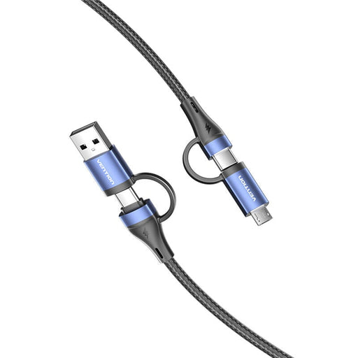 4в1 кабел Vention CTLLH USB-C USB-A / Micro-USB 1m черен