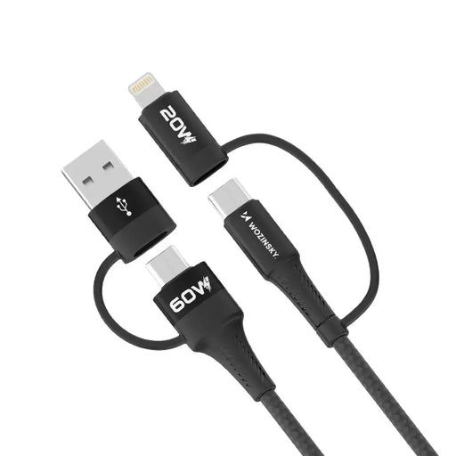 4в1 кабел Wozinsky WNBAA 2x USB-C 1x USB-A 1x