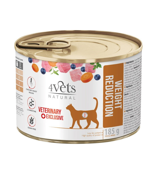 4VETS Natural Weight Reduction - мокра храна за котки - 185гр