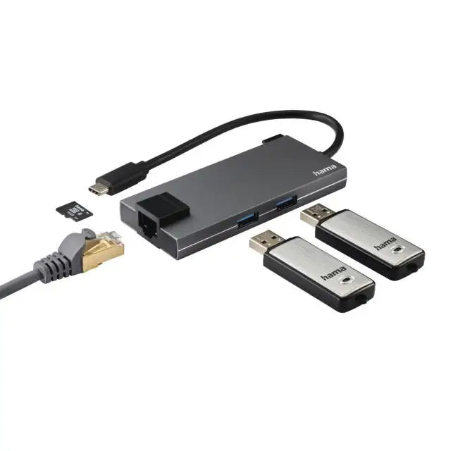 5-портов хъб USB-C HAMA Multiport 2 x USB-A 1 x