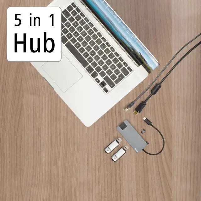 5-портов хъб USB-C HAMA Multiport 2 x USB-A 1 x