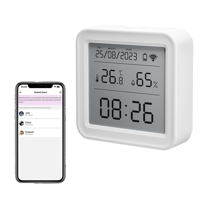 Сензор за температура и влажност Gosund ST17 LCD, ZigBee Tuya