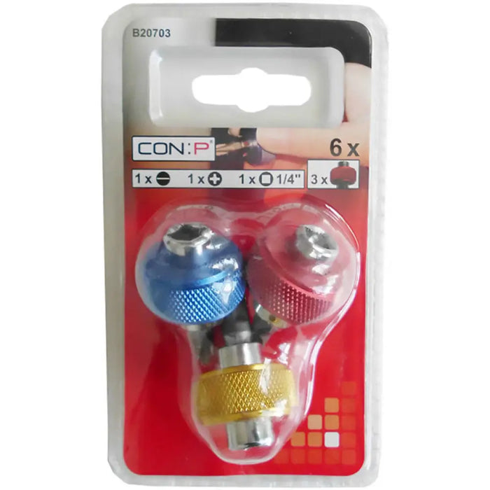 КОМПЛЕКТ 3 БРОЯ МИНИ ДЪРЖАЧИ 2 БИТА И 1/4’’ АДАПТОР CON:P