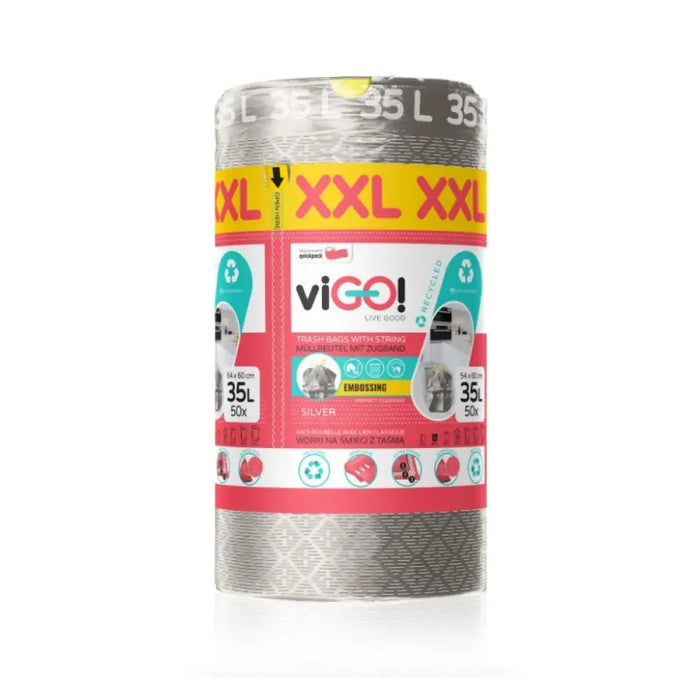 50БР. ECO ТОРБИ ЗА СМЕТ LD SILVER 35L PREMIUM XXL VIGO