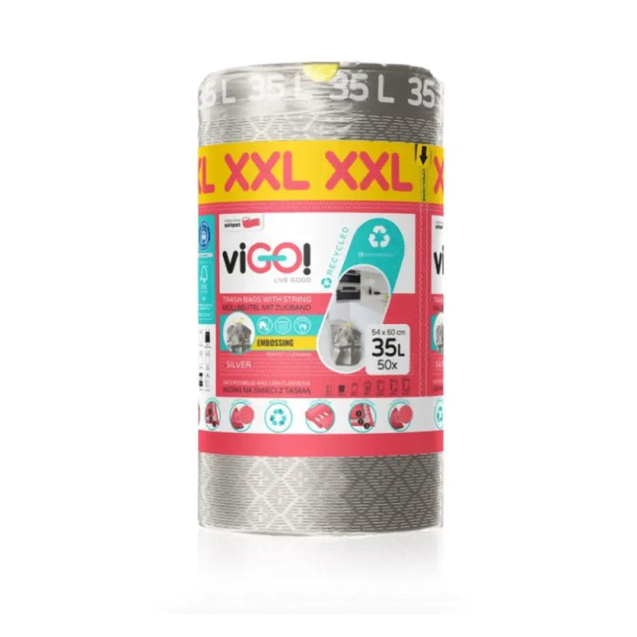 50БР. ECO ТОРБИ ЗА СМЕТ LD SILVER 35L PREMIUM XXL VIGO
