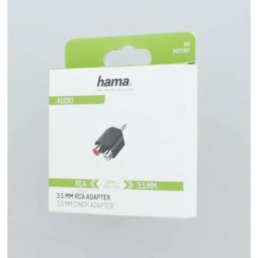 Преходник HAMA 3.5 мм жак мъжко - 2 x Чинч женско Черен