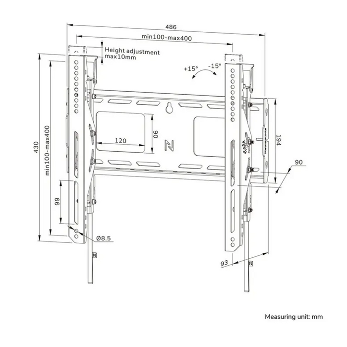 Стойка за стена Neomounts Level-750 (XL 125 kg с възможност