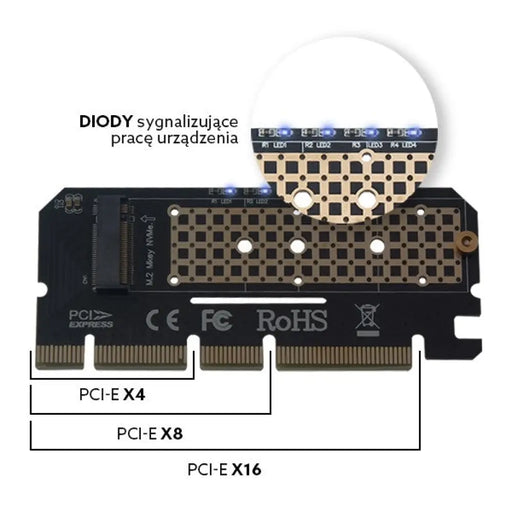 Разширителна карта адаптер M.2 NVMe M-Key PCI-E Savio AK-41