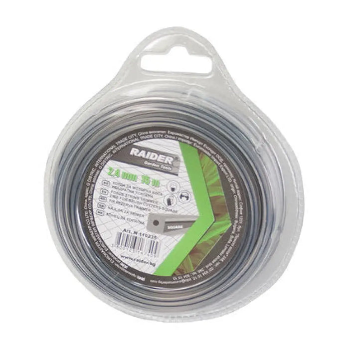 КОРДА ЗА ТРИМЕР УСИЛЕНА ПРОФИЛ КВАДРАТ RAIDER 2.4 ММ 15 М