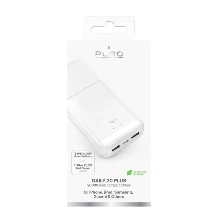 Преносима батерия Powerbank Puro DAILY 20 PLUS 20000mAh 2x