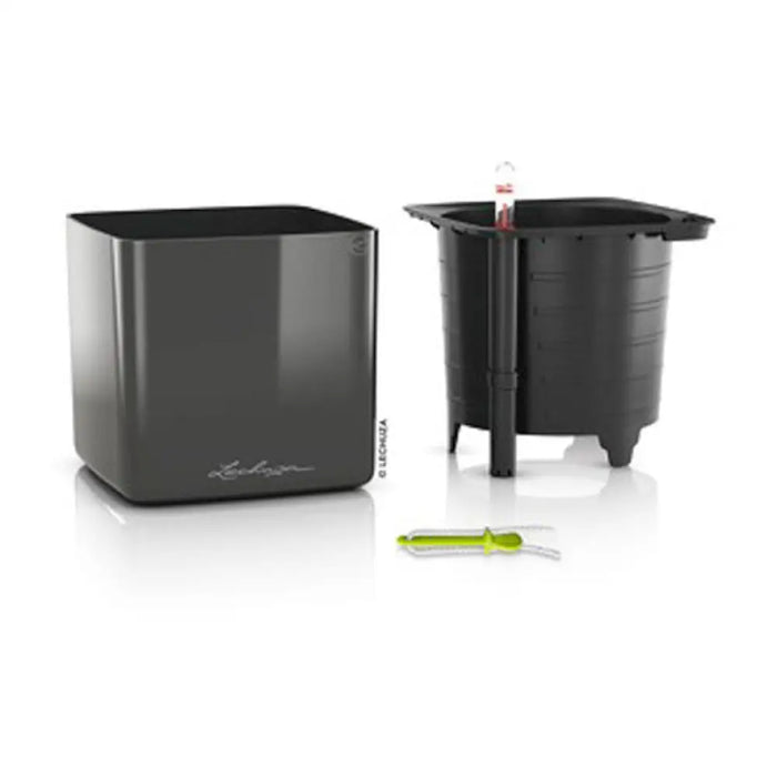 КАШПА 17X17CM С НАПОИТЕЛНА СИСТЕМА LECHUZA CUBE GLOSSY